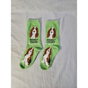 Foozys Basset Hound Dog Socks Fun Novelty Dress Casual Pet Size 9-11 New W/O Tag
